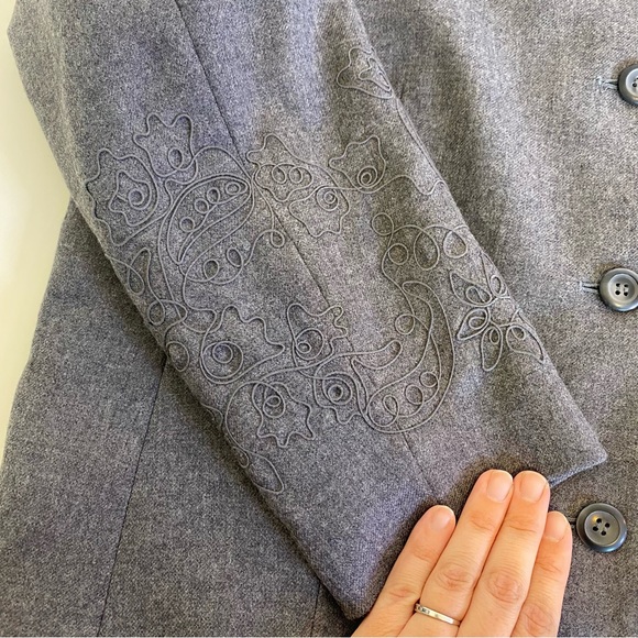 Pendleton NWT Gray Embroidered Wool Jacket Size 16 - Picture 11 of 11